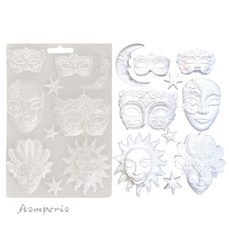 K3PTA4586 Stamperia Masquerade A4 Soft Mould Masks