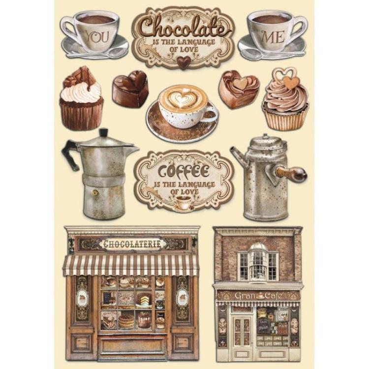 KLSP150 Stamperia A5 Wooden Shapes Coffee and Chocolate