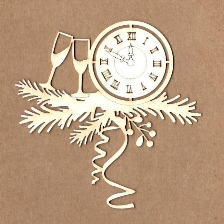 KORA Projects Chipboard New Year's Clock #2409