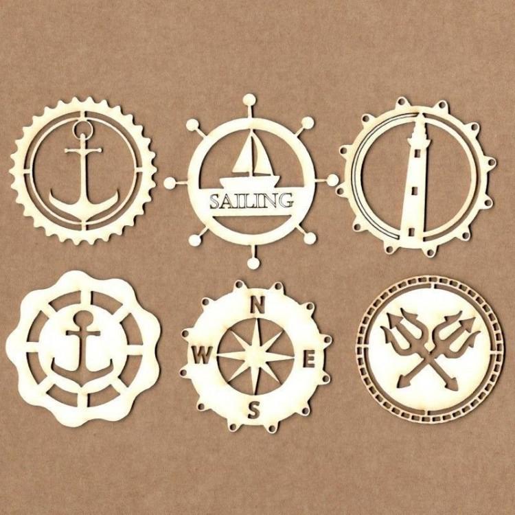 KORA Projects Chipboard Sailing Badges SET #4030