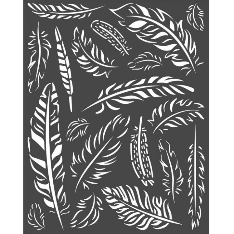 Stamperia Media Stencil Amazonia Feathers KSTD066