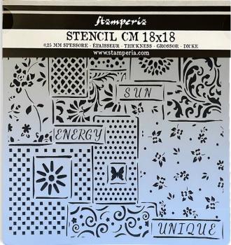 KSTDQ84 * Stamperia Stencil Sunflower Art Wood Patchwork