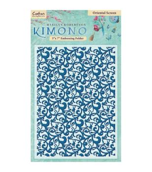 Kimono Embossing Folder Oriental Screen