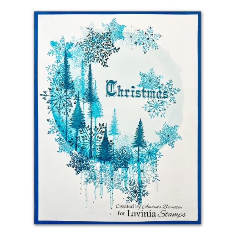 LAV836 Lavinia Stamp Small Pine Trees