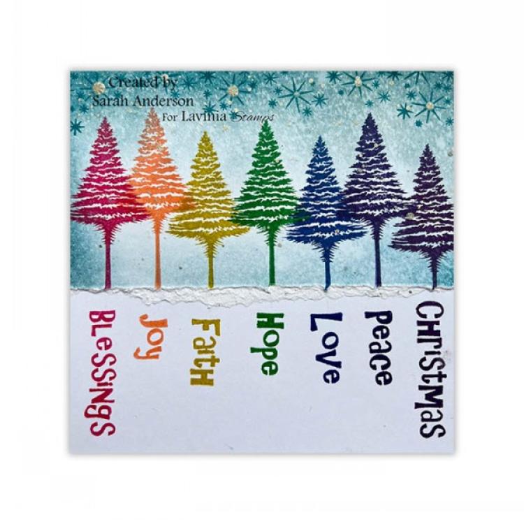 LAV929 Lavinia Snowy Fir Tree Small Stamp