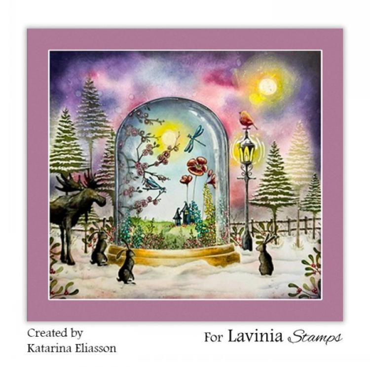 LAV929 Lavinia Snowy Fir Tree Small Stamp