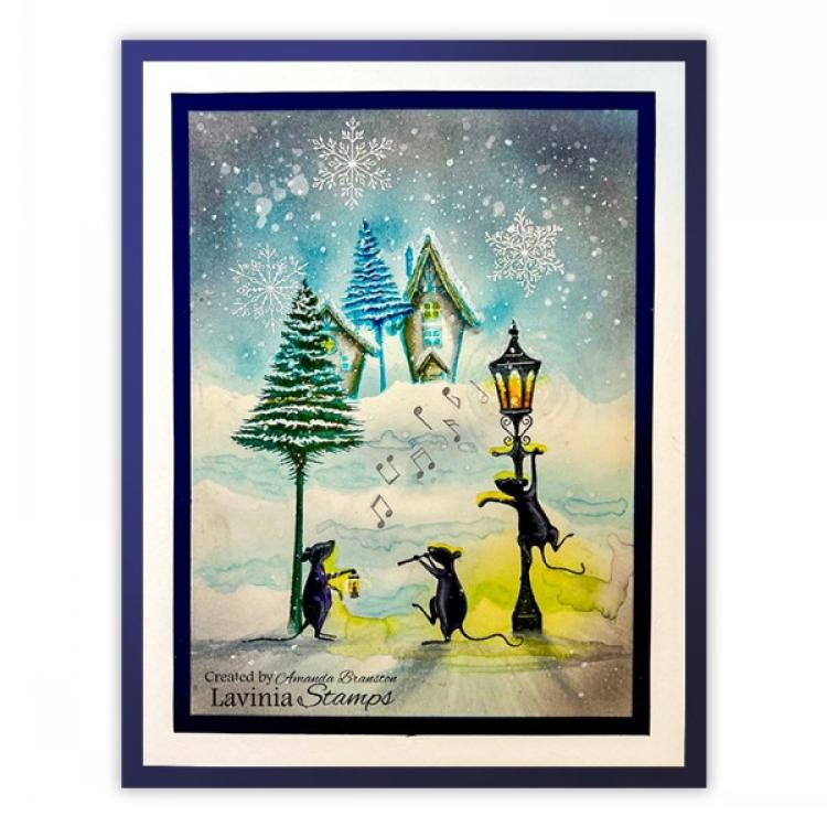 LAV930 Lavinia Snowy Fir Tree Stamp