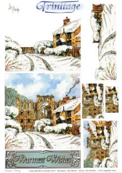 La Pashe Trinitage Card 3D Sheet Winter Abbey