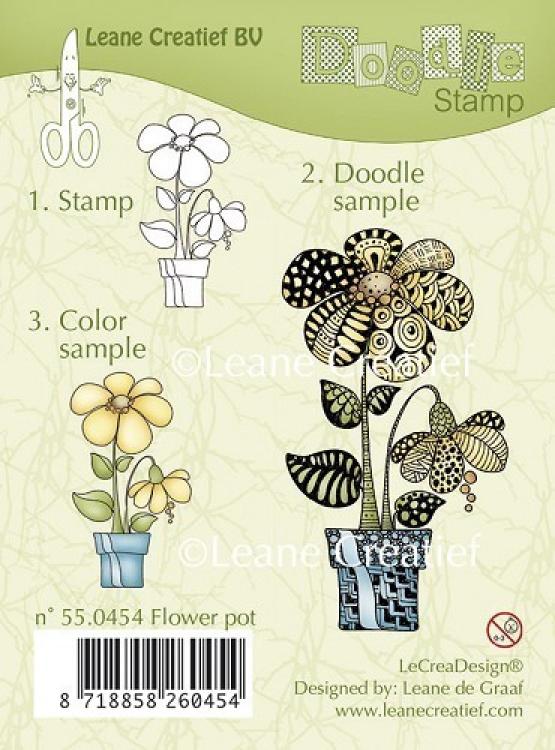 Leane Doodle Clear Stamp Flower Pot