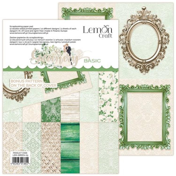 Lemon Craft 6x8 Paper Pad Basic Greenery