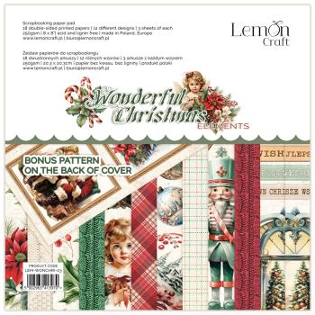 Lemon Craft Wonderful Christmas 8x8 Paper Pad Elements