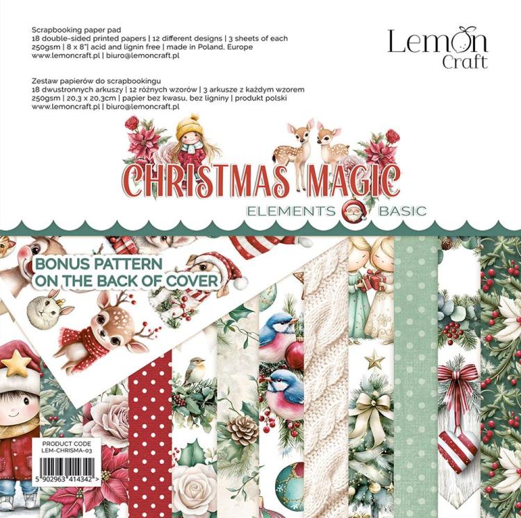 LemonCraft Christmas Magic 8x8 Paper Pad Elements Basic