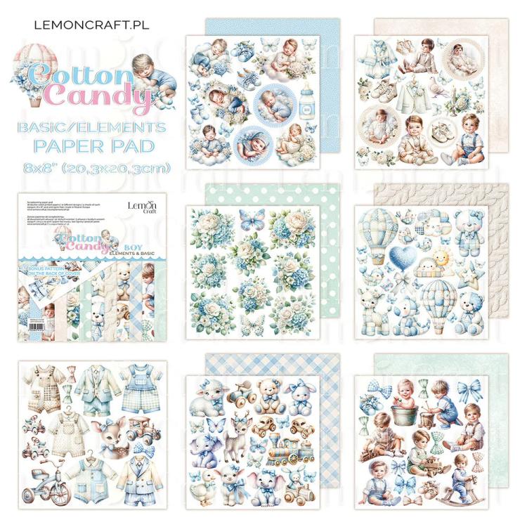 LemonCraft Cotton Candy 8x8 Paper Pad Elements Boy