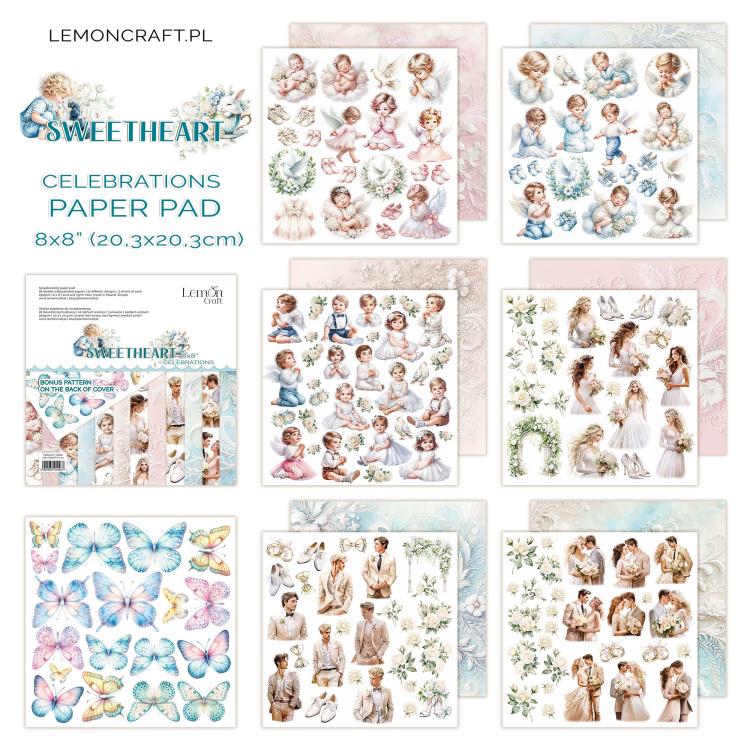 LemonCraft Sweetheart 8x8 Paper Pad Celebrations