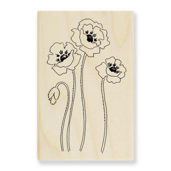 Stampendous Wooden Stamp Poppy Stems M178