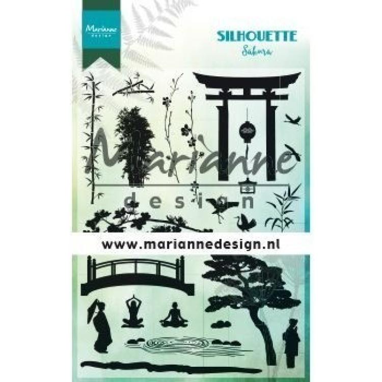 MD Clear Stamp Silhouette Sakura #1033