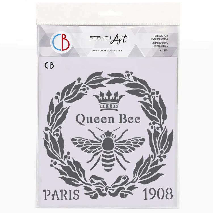 Ciao Bella 8x8  Stencil Queen Bee #042