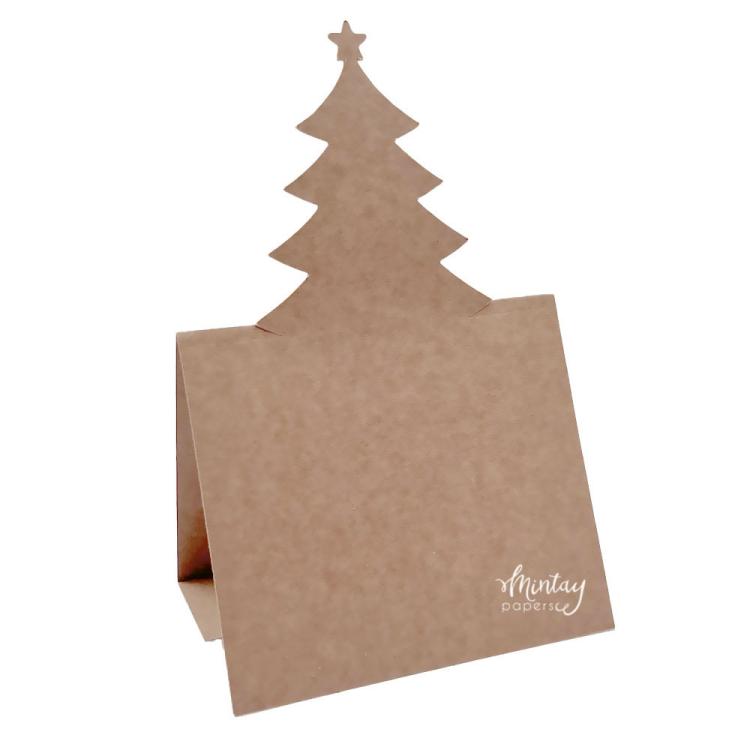 Mintay Basic Christmas Tree Card Base Kraft