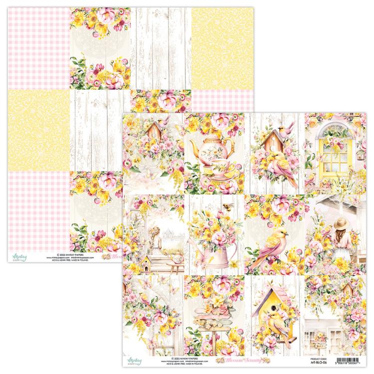 Mintay Papers Blossom Serenity 12x12 Paper Sheet Cards 06