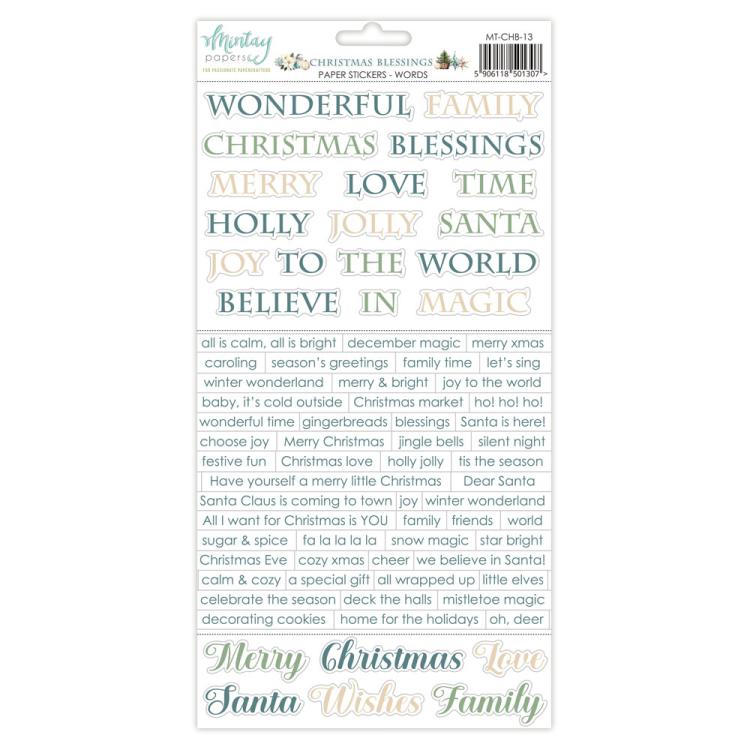 Mintay Papers Christmas Blessing 6x12 Paper Stickers Words