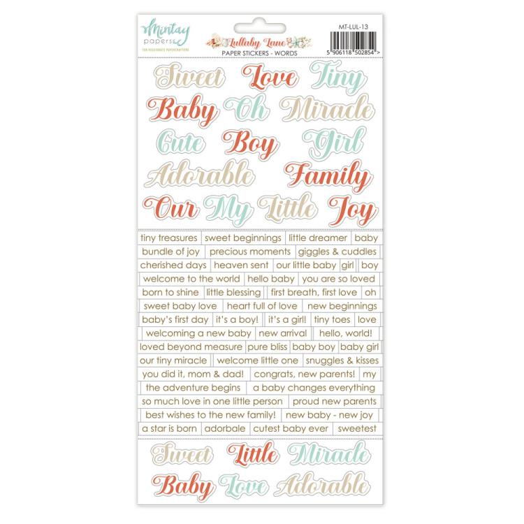 Mintay Papers Lullaby Lane 6x12 Paper Stickers Words