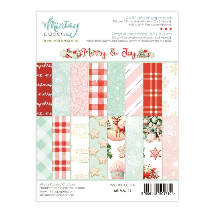 Mintay Papers Merry & Joy 6x8 Add-on Paper Pad