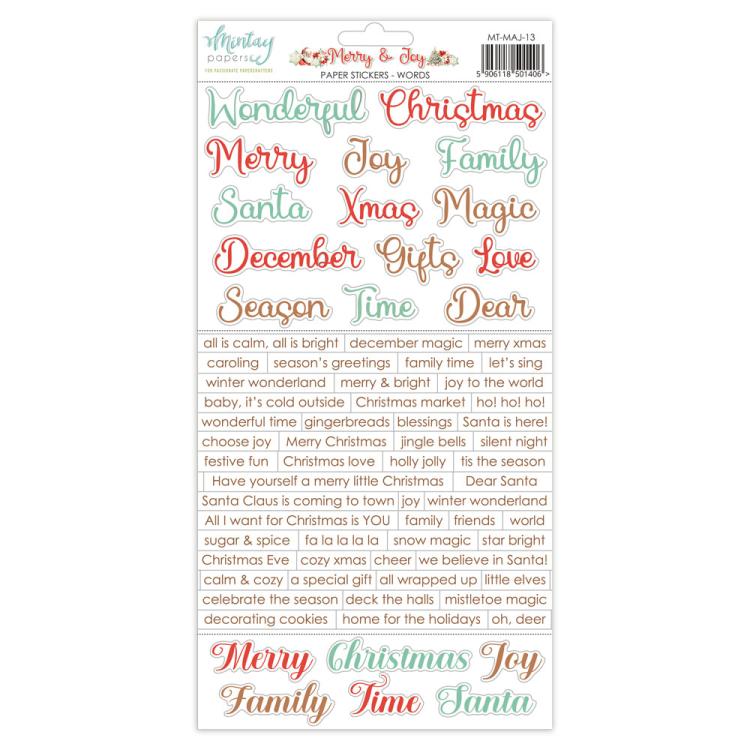 Mintay Papers Merry & Joy 6x12 Paper Stickers Words