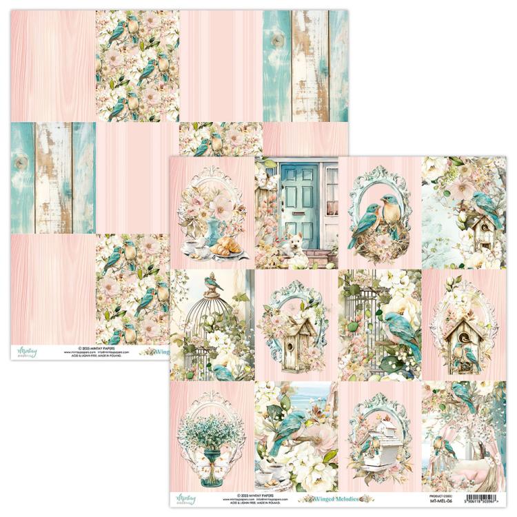 Mintay Papers Winged Melodies 12x12 Paper Sheet Cards 06