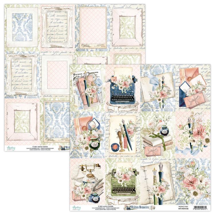 Mintay 12x12 Paper Sheet Written Memories Cards 06