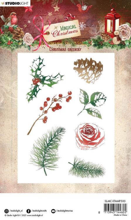 Studio Lights Magical Christmas Clear Stamp Christmas Greenery #500