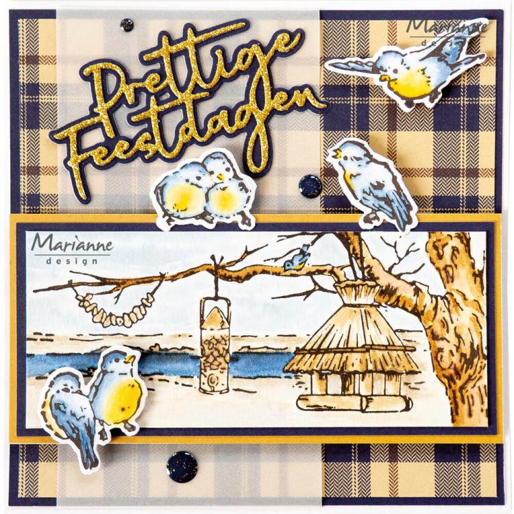 Marianne Design Clear Stamp Tiny's Border Bird Feeding TC0920