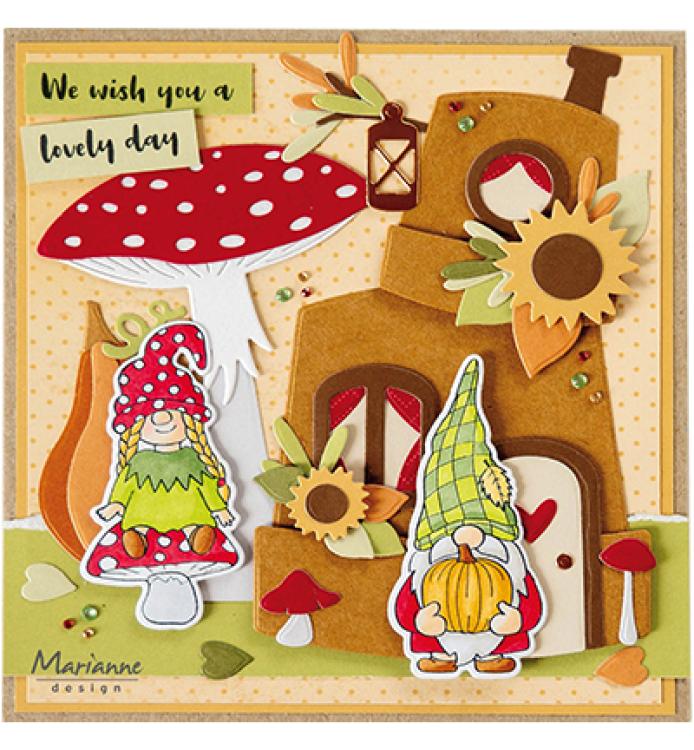 Marianne Design Stamp & Die Set Mrs. Autumn Gnome #CS1150