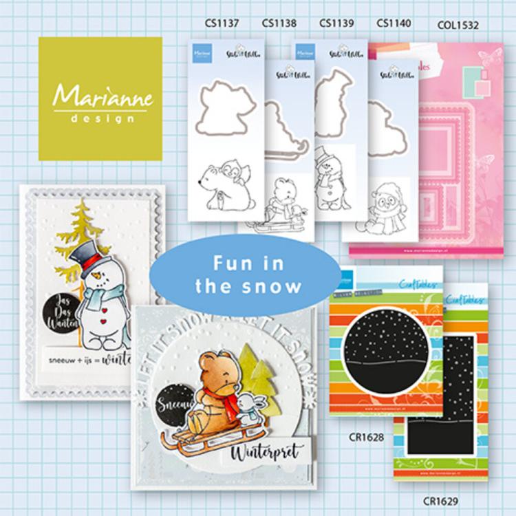 Marianne Design Stamp & Die Set Snow Panda CS1140