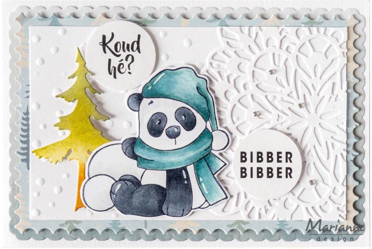 Marianne Design Stamp & Die Set Snow Panda CS1140