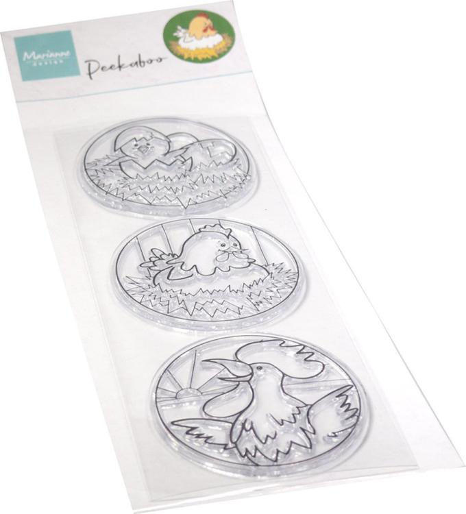 Marianne Design Stamp Hetty's Peek-a-Boo Chicken Family #CS1114