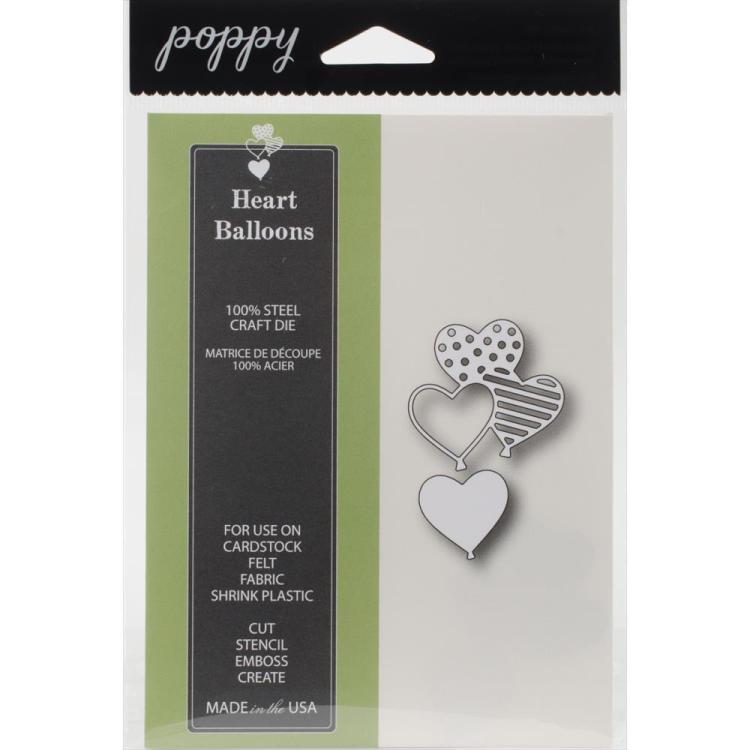 Memory Box Poppystamp Stanze Heart Balloons