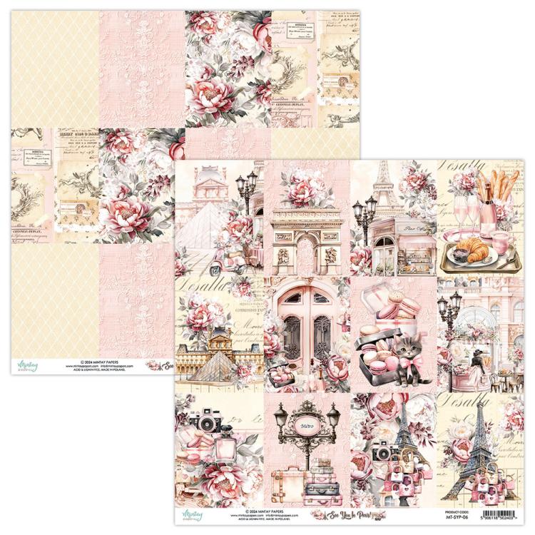 Mintay Papers You In Paris 12x12 Paper Sheet Cards 06