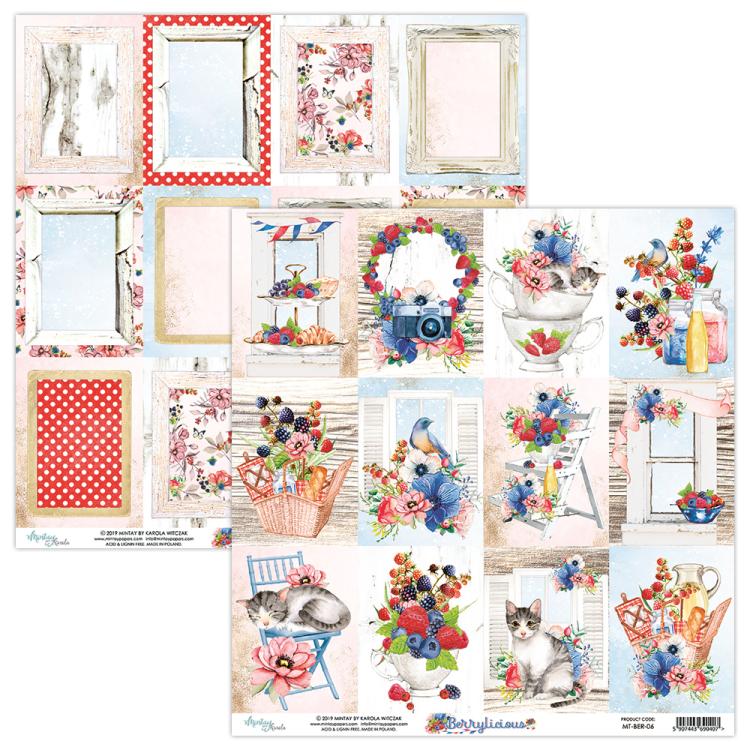 SET Mintay 12x12 Paper Sheet Berrylicious Cards #06