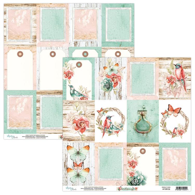 SET Mintay 12x12 Paper Sheet Birdsong Cards #06