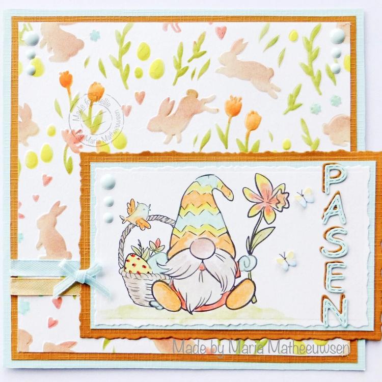 Nellie Snellen 3D Embossing Folder Bachground Rabbits & Tulips #068