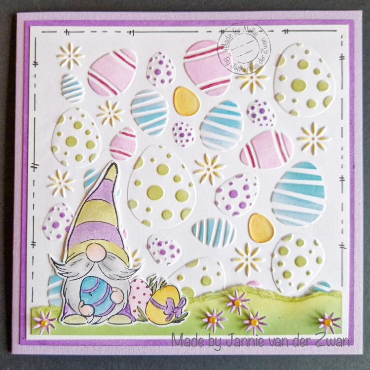 Nellie Snellen 3D Embossing Folder Easter Eggs Background #066