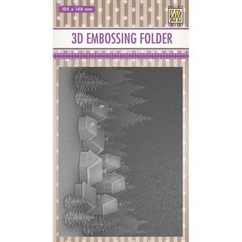 Nellie Snellen 3D Embossing Folder Snowy Village #017