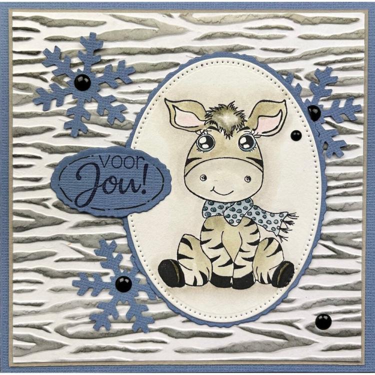 Nellie Snellen 3D Embossing Folder Zebra Background #080