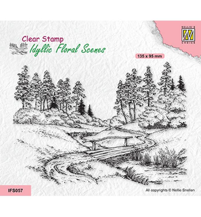 Nellie Snellen Clear Stamp Stream with Bridge IFS057