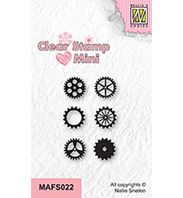 Nellie's Choice Mini Clear Stamps Cogwheels MAFS022