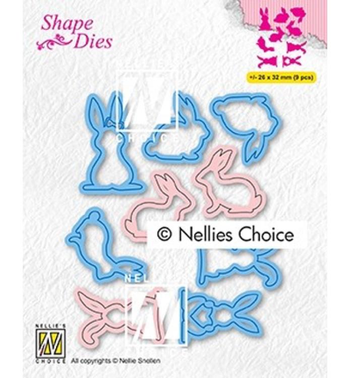 Nellie Snellen Shape Dies Collection of Hares 01