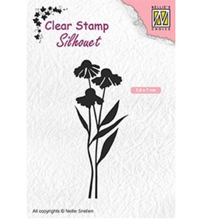 Nellie Snellen Silhouette Clear Stamp Daisies  #SIL054