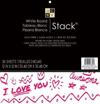 SALE DCWV 12x12 Paper Stack White Board