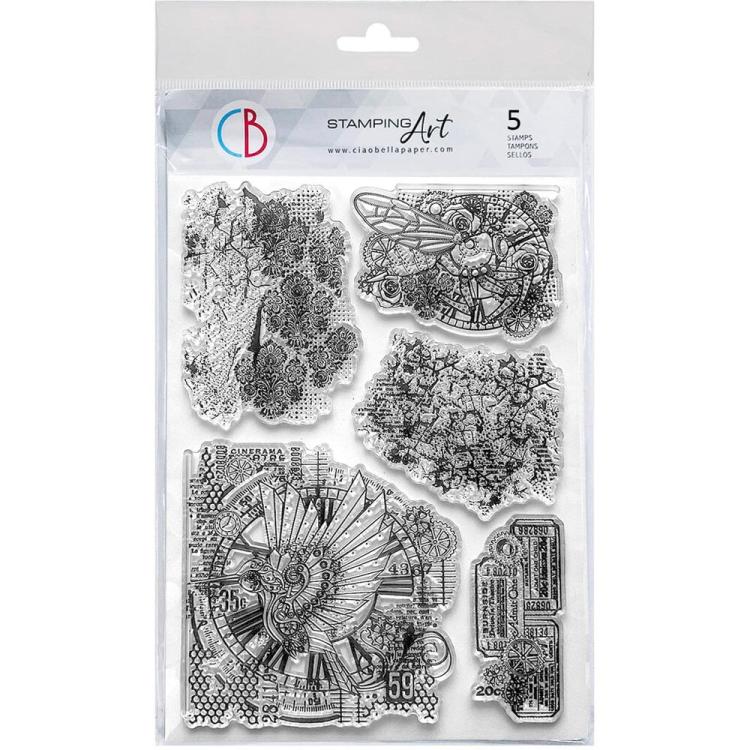 PS8118 Ciao Bella Esprit de Voyage Clear Stamps Mechanical Marvels