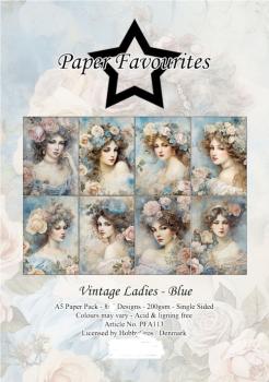 Paper Favourites A5 Paper Pack Vintage Ladies Blue